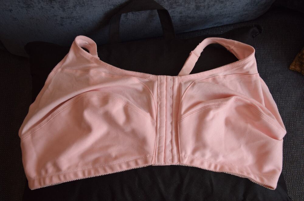 Comfort Choice Women's Plus Size 52DD Pink Front-Close Wireless Bra 100% Cotton
